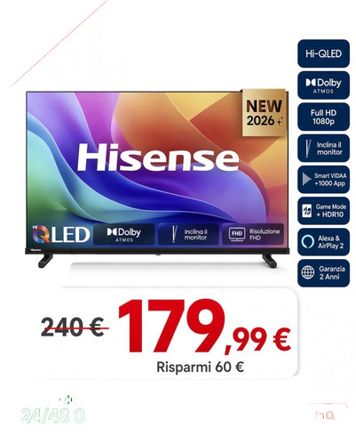 Hisense smart qled - tv, 32"